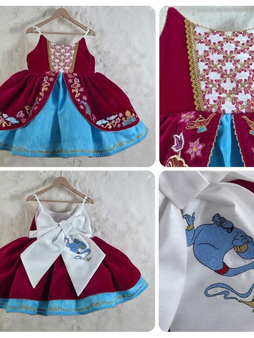 Oh Shana Aladdin Jasmine Dress Size 5 Custom Disney Princess Genie NWT